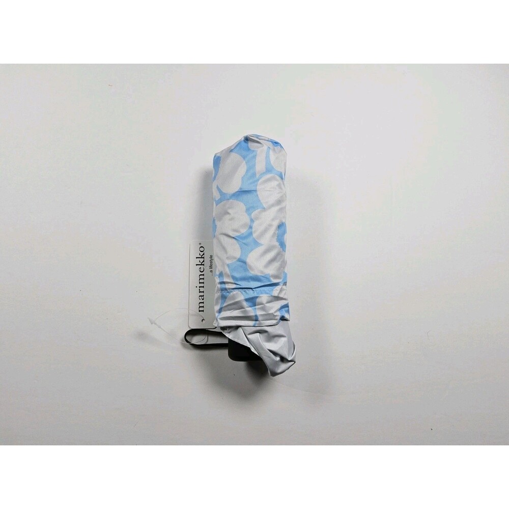 Marimekko Umbrella Mini Manual Unikko Folding Black Floral Umbrella - Picture 2 of 4